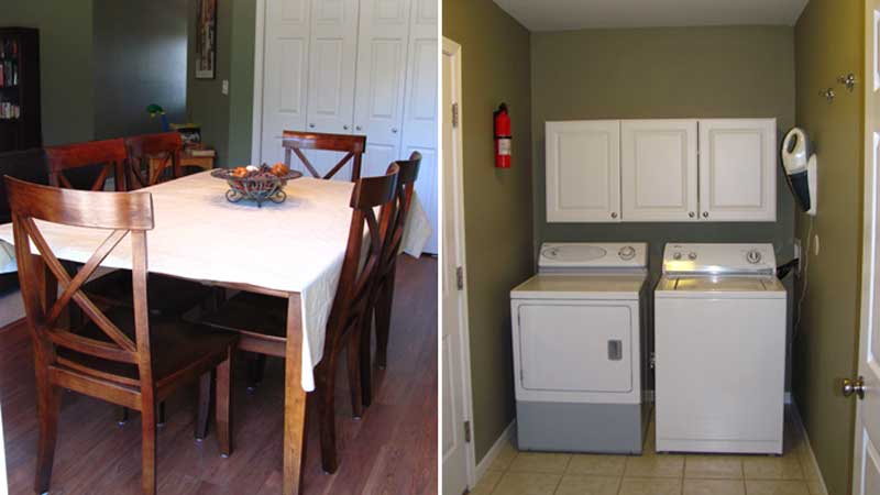 dining room and laundry room